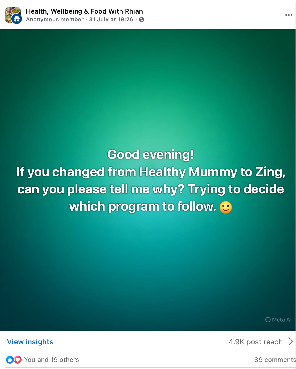 What women say are the differences between Zing Wellbeing and The Healthy Mummy