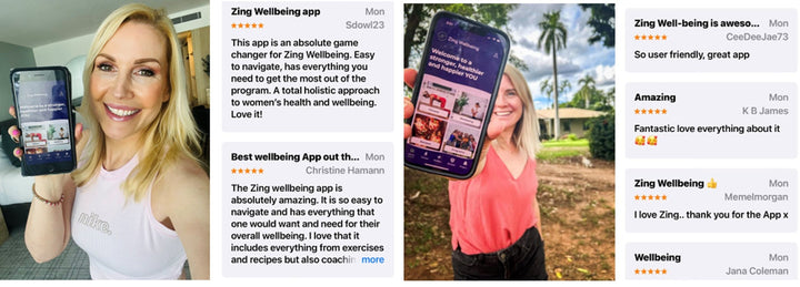 Women are rating the BRAND NEW Zing Wellbeing APP ⭐️⭐️⭐️⭐️ ⭐️