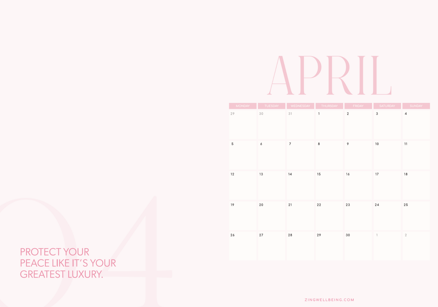NEW & Pre Order Zing Wellbeing Diary & Planner 2027