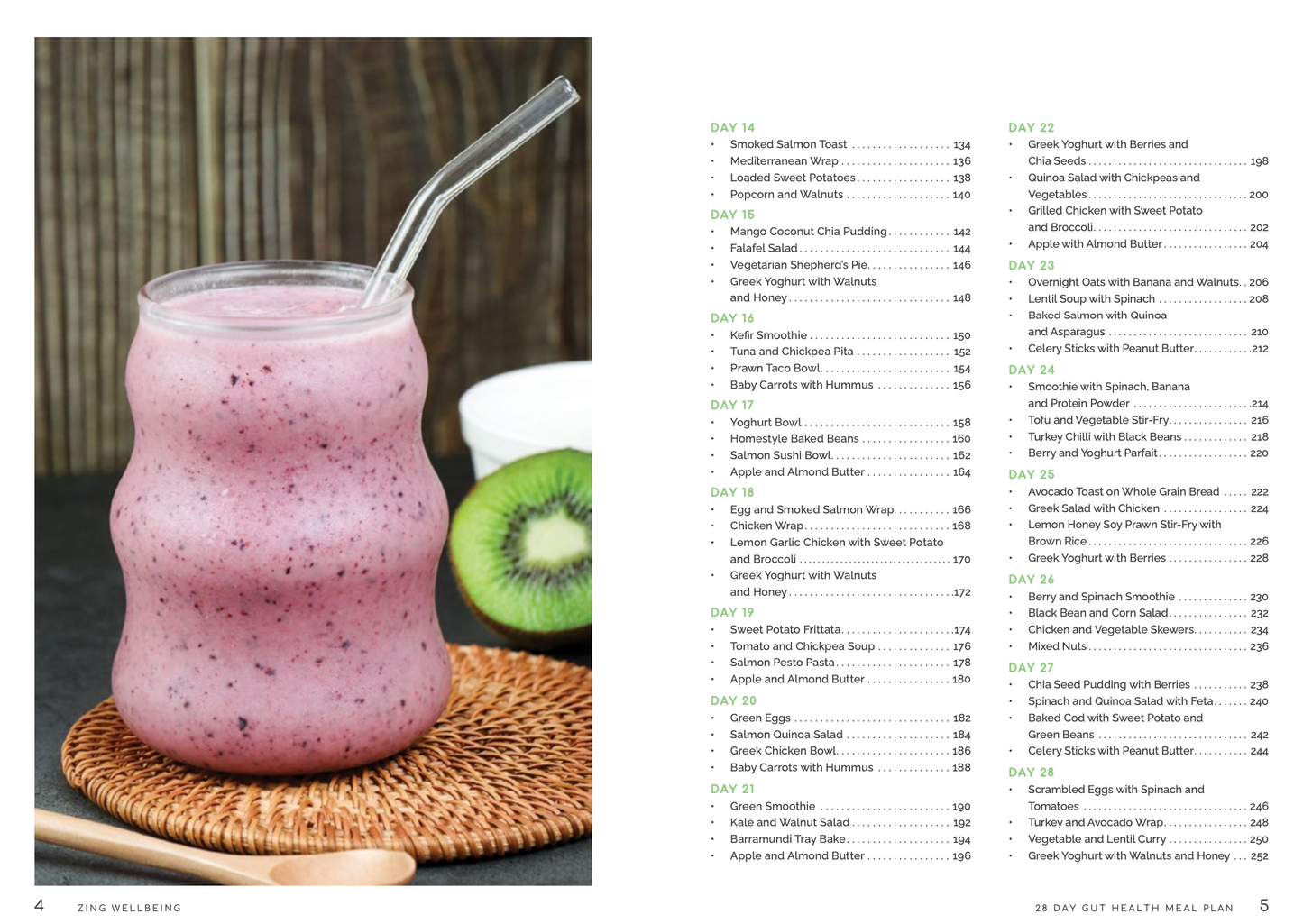 28 Day Gut Health Meal Plan Book - 256 page hard copy book