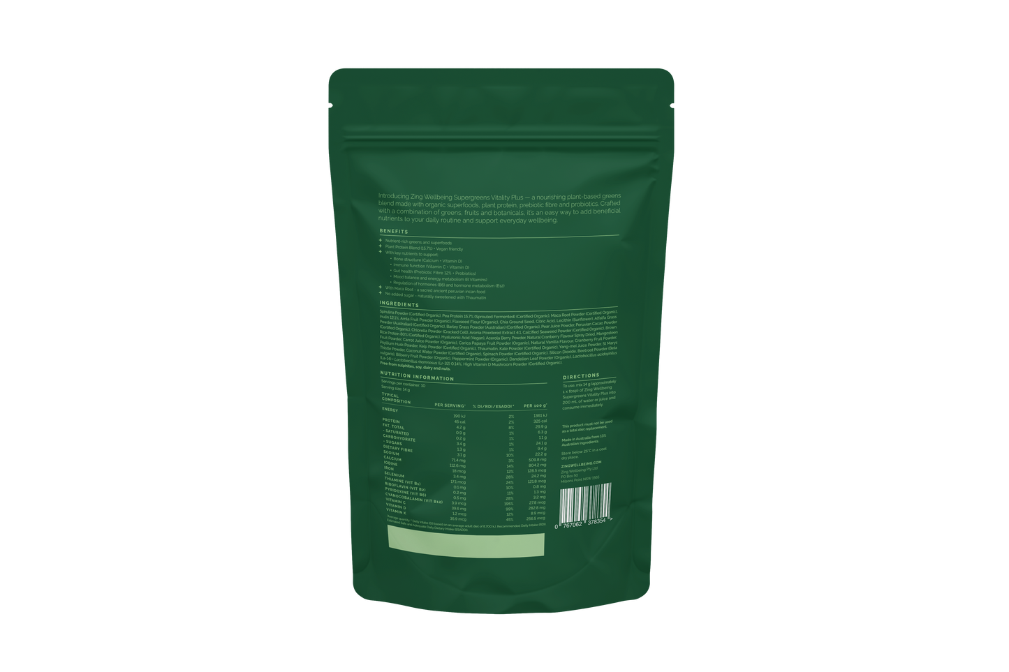 NEW Supergreens Vitality Plus - In Stock NOW