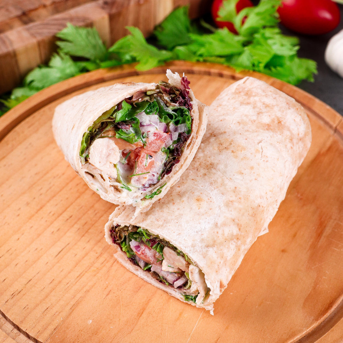 Low carb chicken gyros wrap – a protein meal with 55g protein