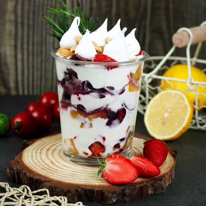 Christmas Fruit salad and Lime Meringue Drops