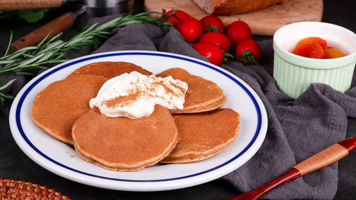 Cinnamon Almond flour pancakes with Greek yoghurt