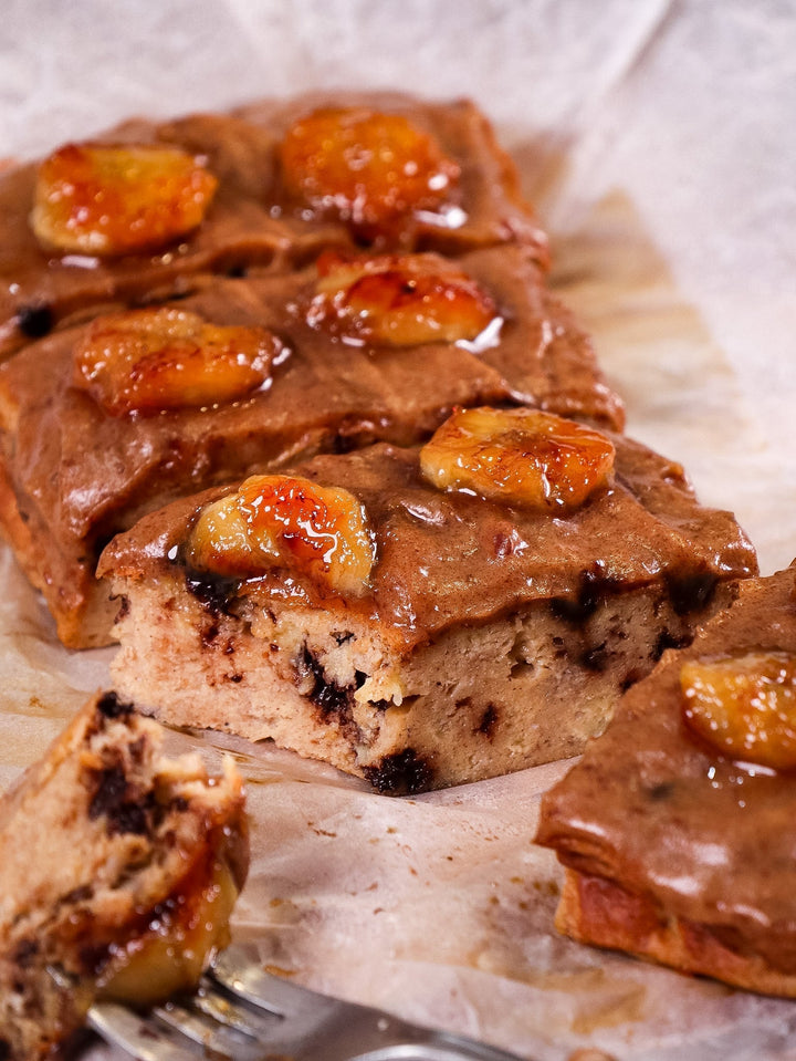High Protein Caramel Banana Slice