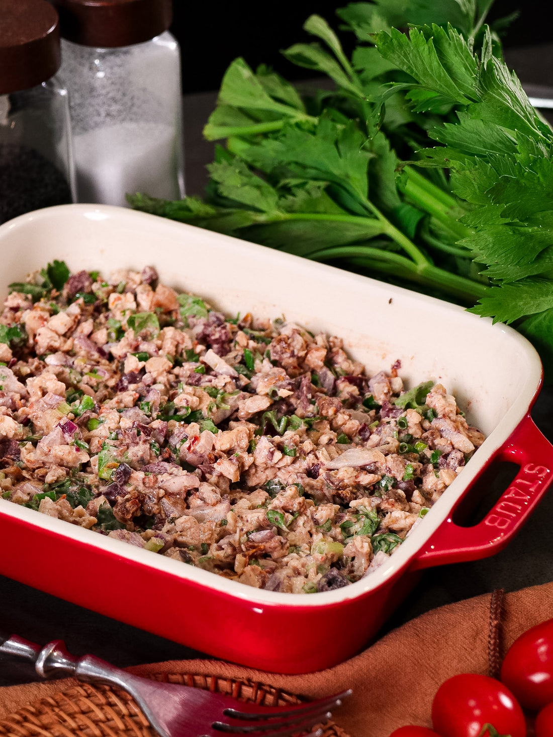 High-Protein Creamy Chicken, Garlic and Herb Salad