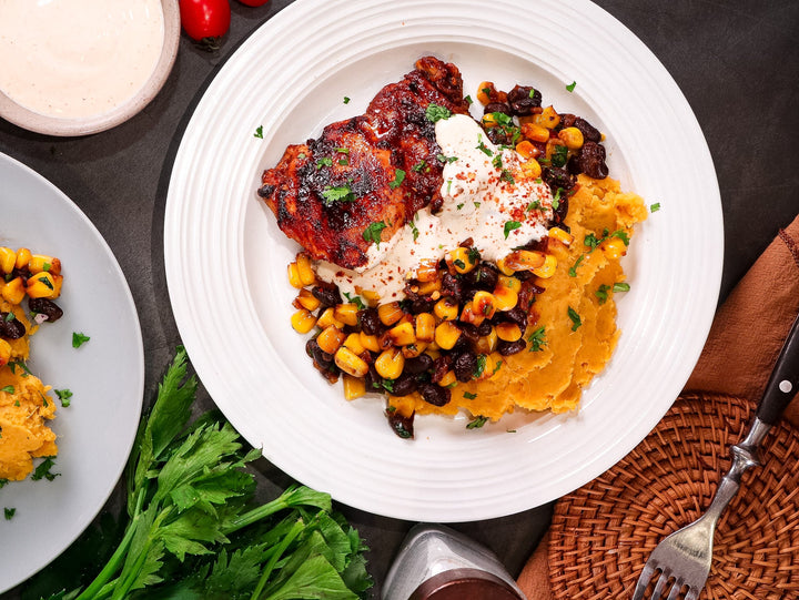 Healthy spicy chicken with sweet potato mash: an easy high-protein dinner