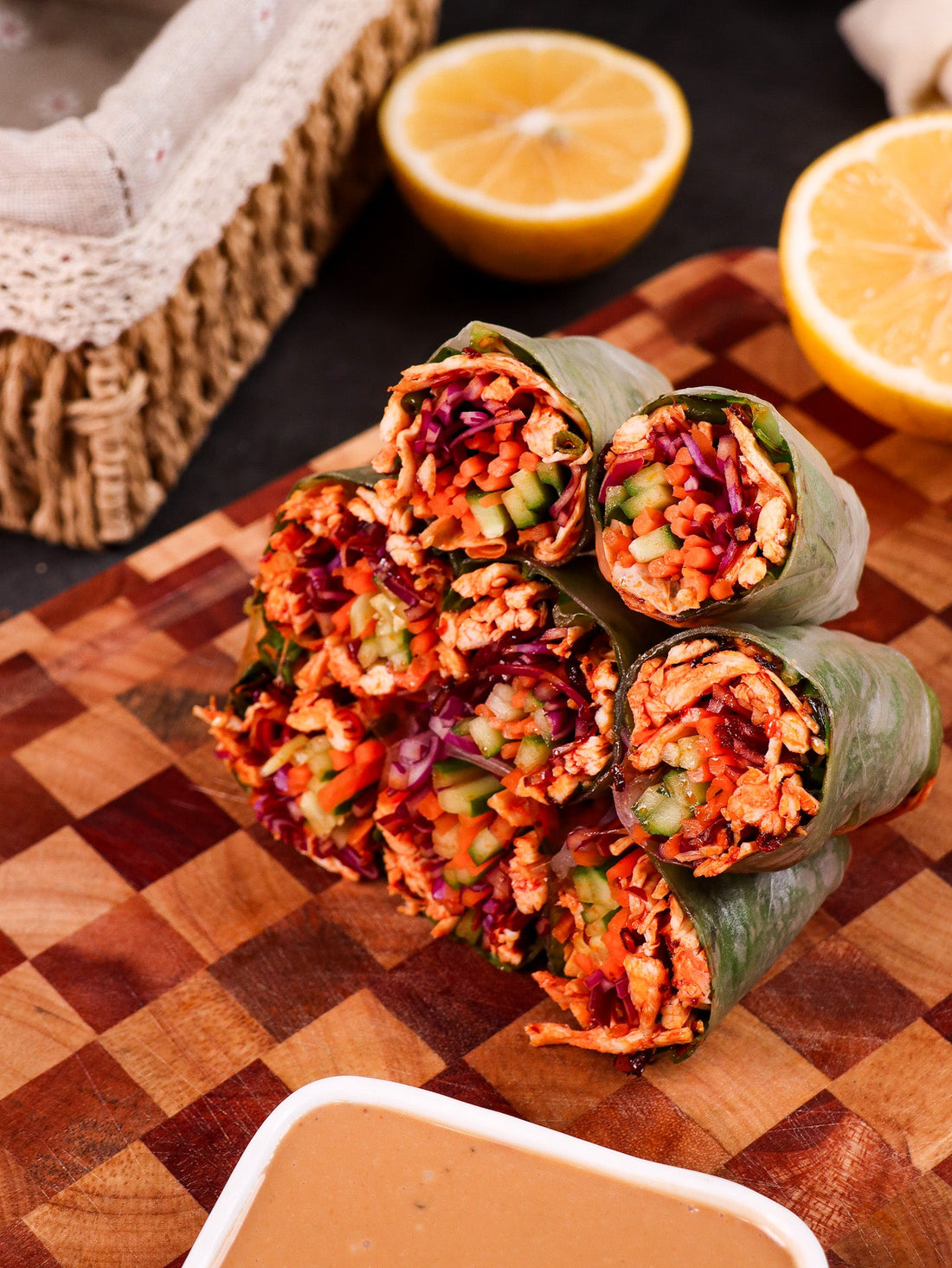 Crispy Chilli Chicken Spring Rolls