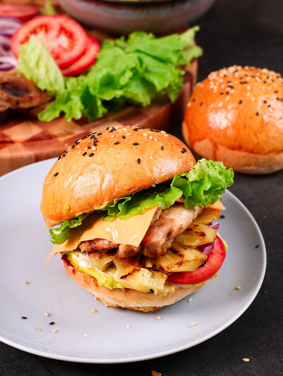 Low Carb Hawaiian Chicken Burger