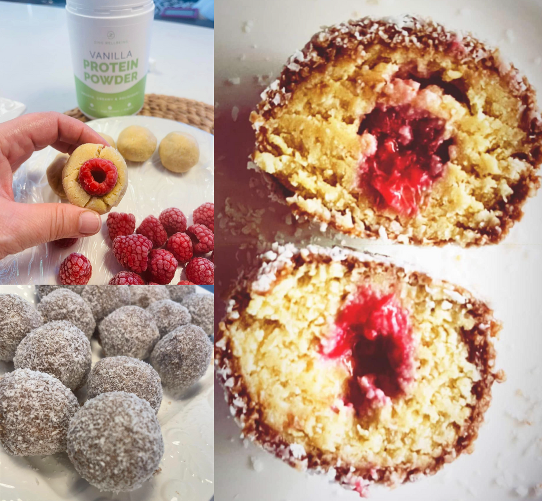 Zing Wellbeing Lamington Protein Bliss Balls