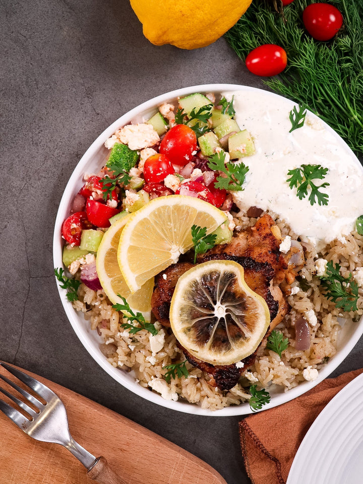 One pot Lemon Greek Chicken and Rice