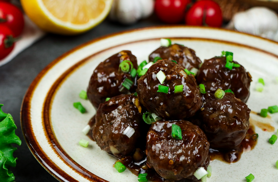 Sticky ginger meatballs to beat a bloated stomach