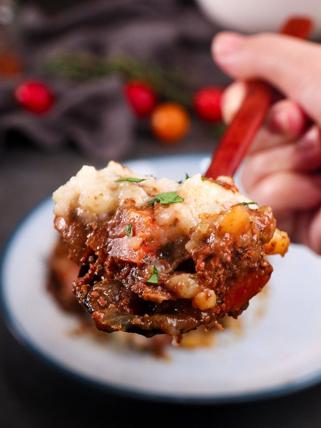 Slow Cooked Minted Lamb Pie