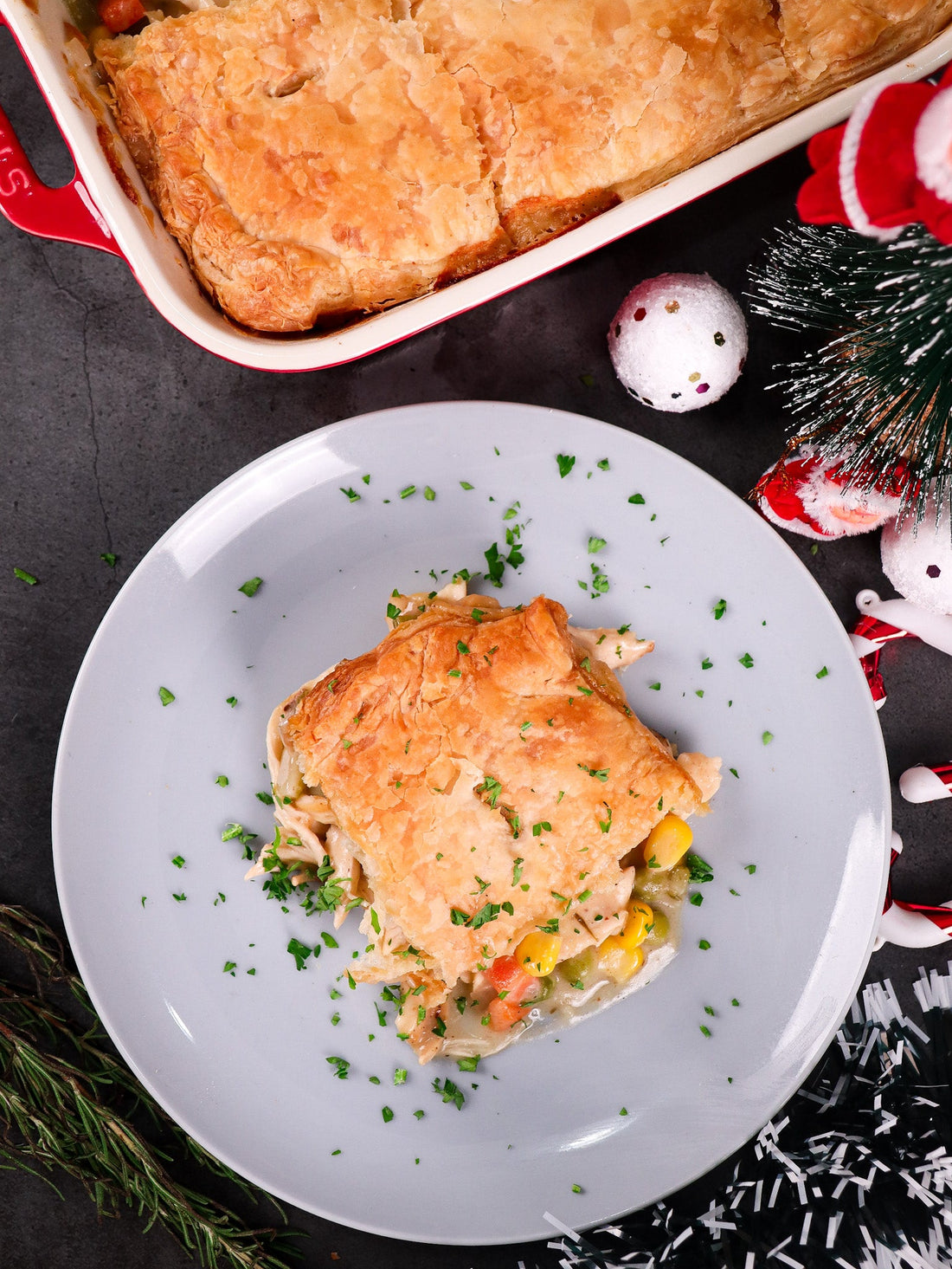 Sheet pan chicken pot pie (a healthier comfort classic)