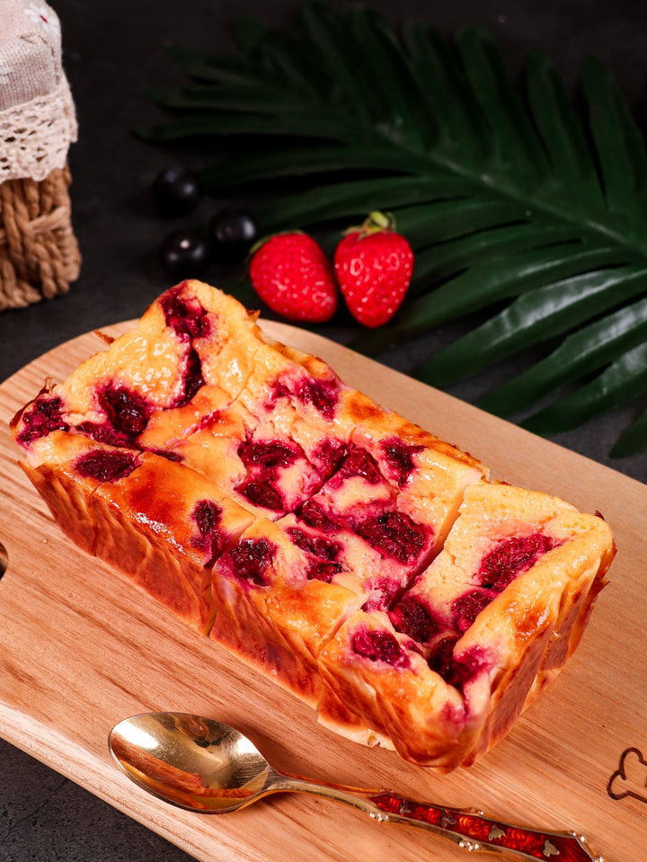 High Protein Baked Raspberry Cheesecake