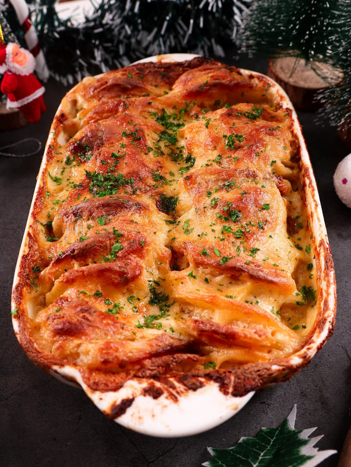 Cheesy high-protein scalloped potatoes (a healthier comfort food that supports your bones, gut & hormones)