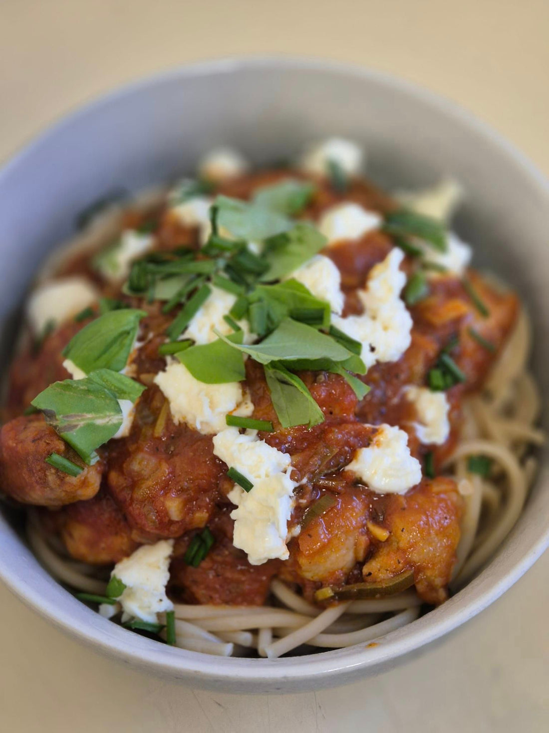 homemade spaghetti and meatballs