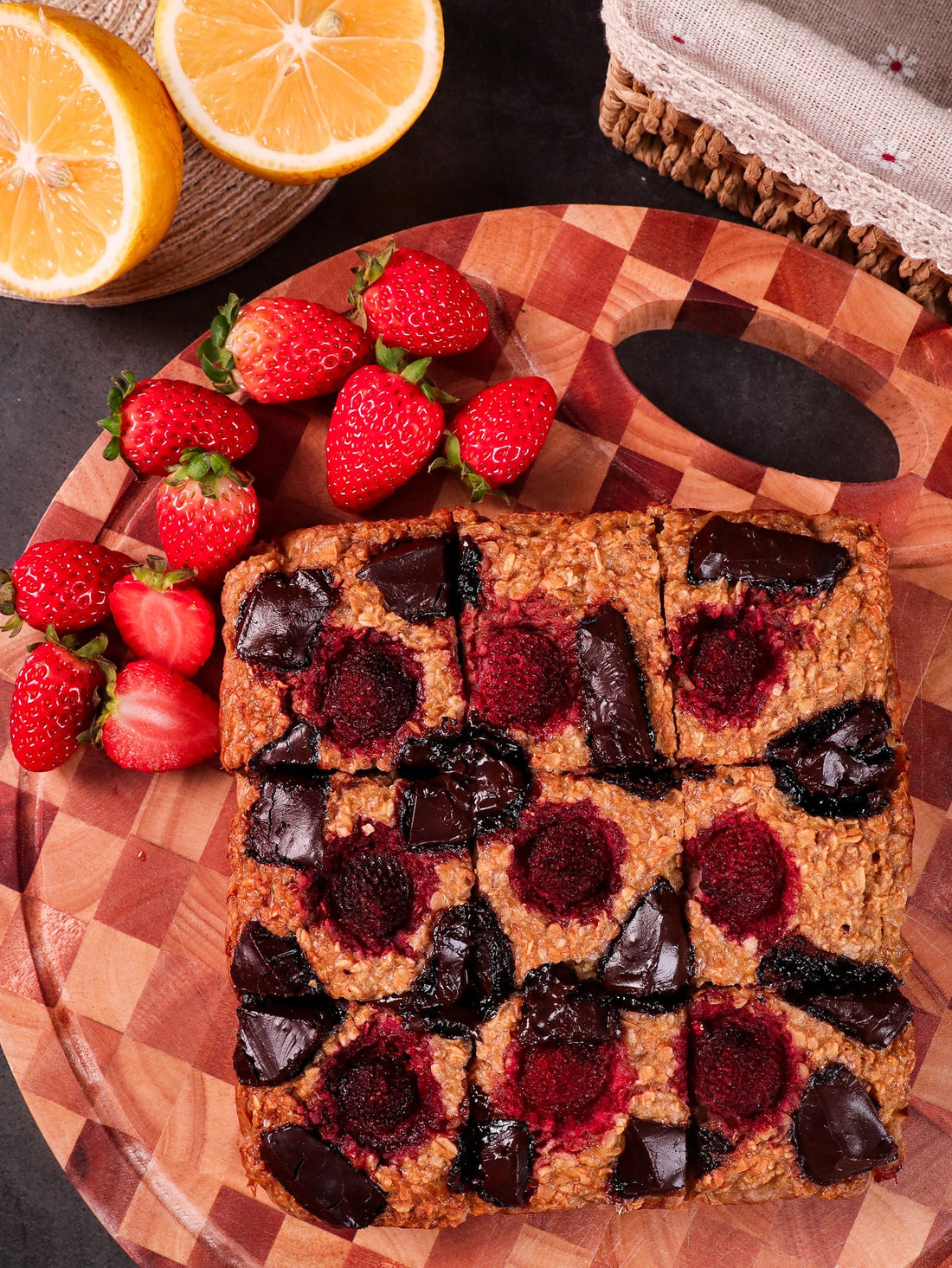 Strawberry Protein Baked Oats