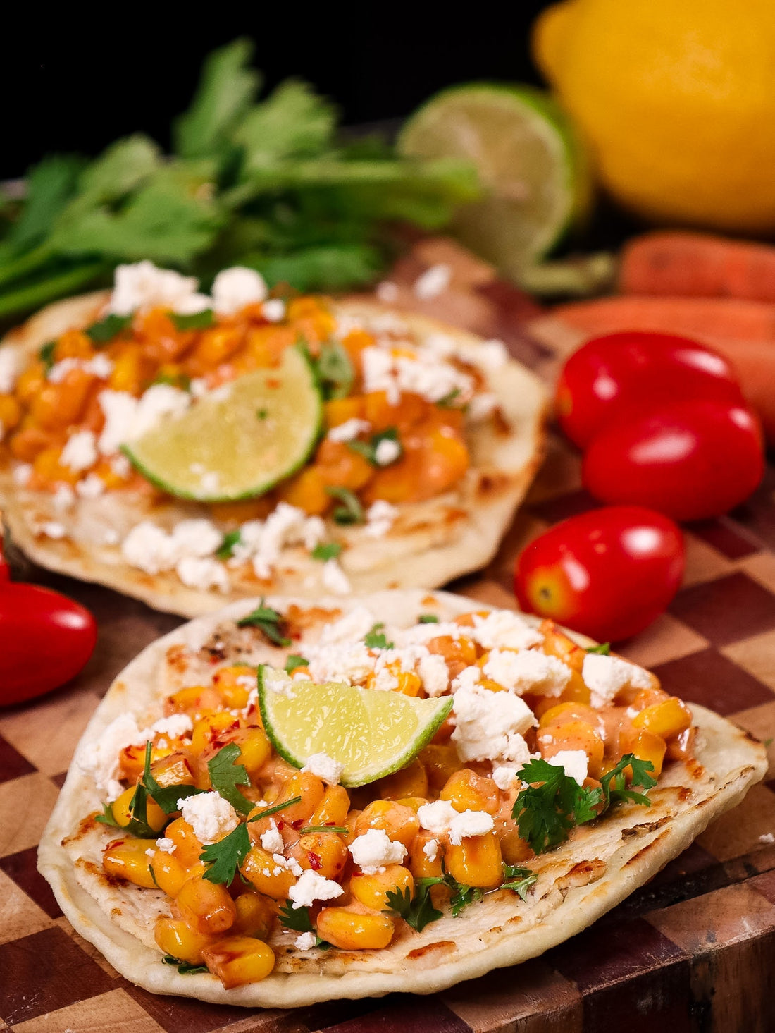 Mexican Street Corn Smashed Chicken Tacos