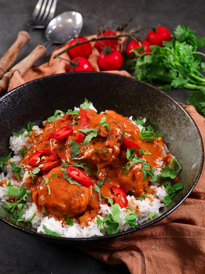 Thai inspired Coconut Curry Chicken Meatballs