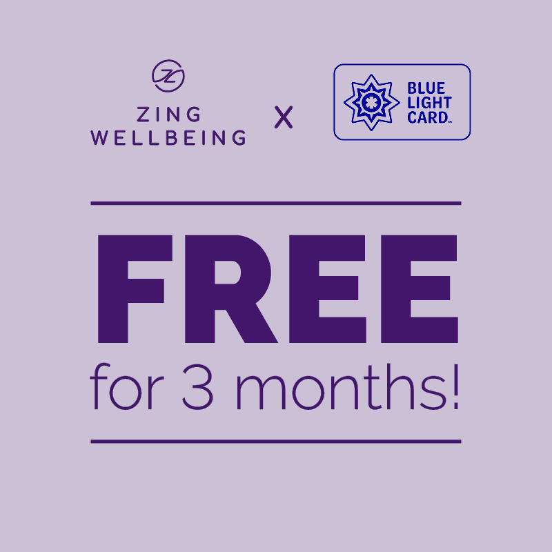 Free 3 Months for Blue Light Card Members Zing Wellbeing