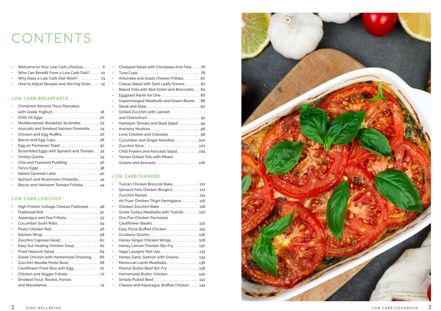 NEW! The Zing Wellbeing Low Carb Cookbook