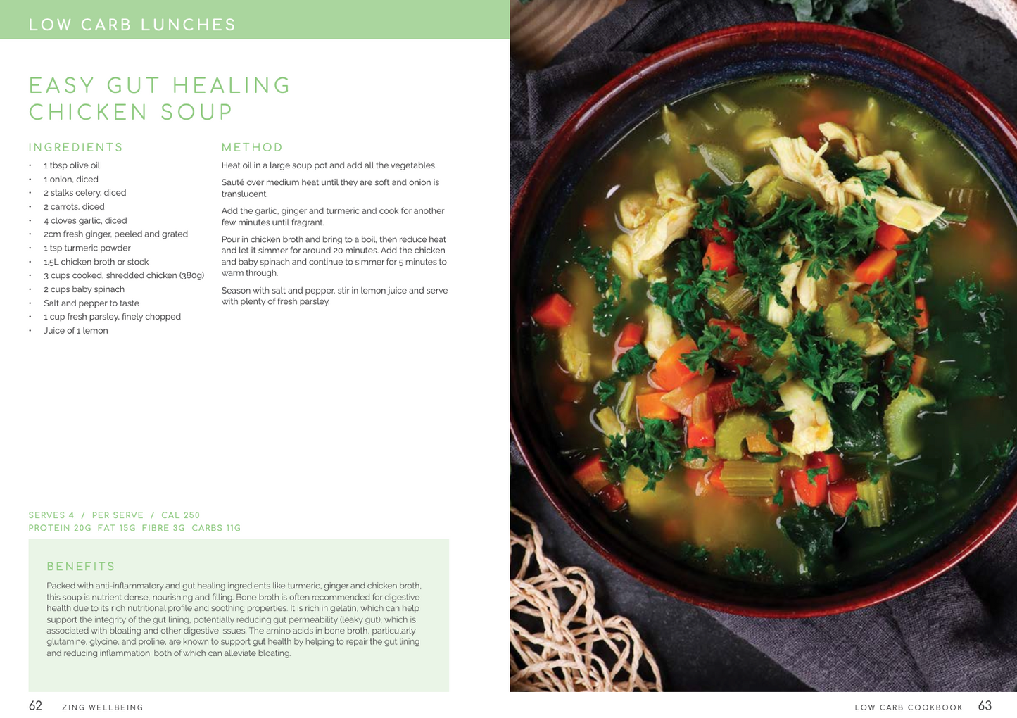 NEW! The Zing Wellbeing Low Carb Cookbook
