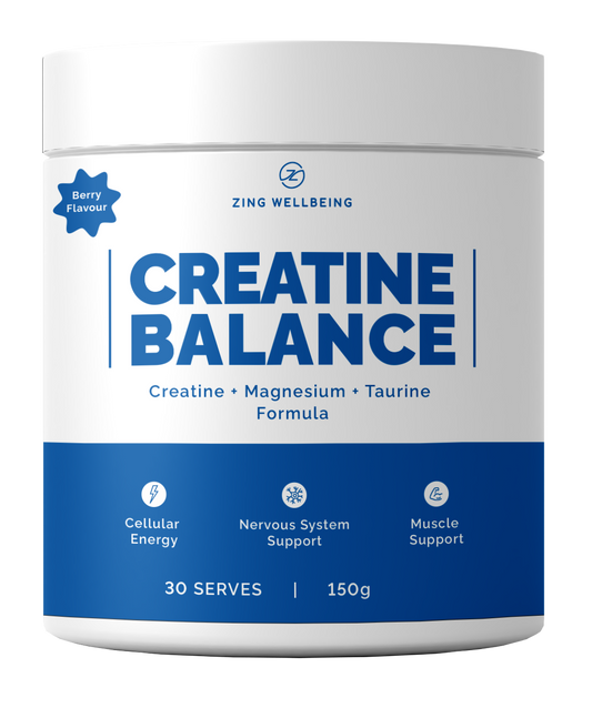 Zing Wellbeing Creatine Balance 3 in 1 creatine for women with magnesium and taurine