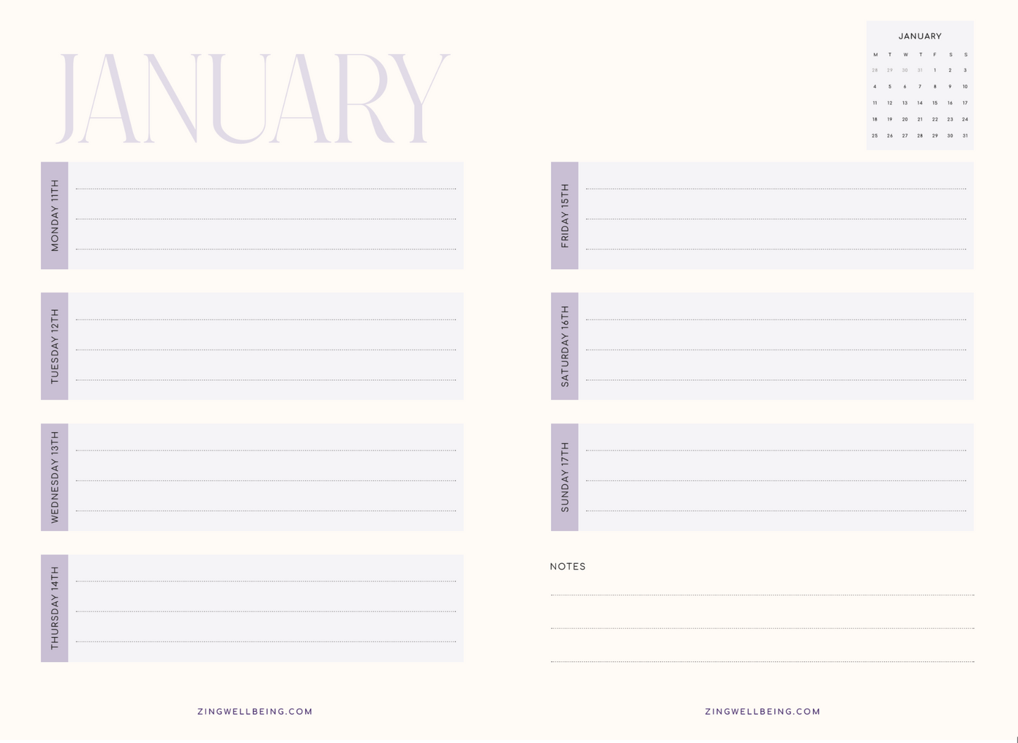 NEW & Pre Order Zing Wellbeing Diary & Planner 2027