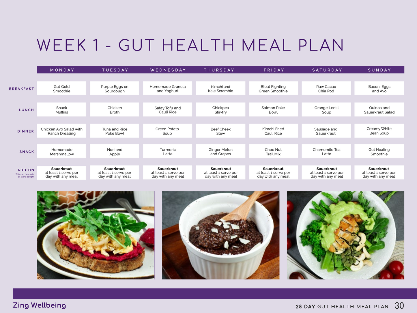 28 Day Gut Health Meal Plan